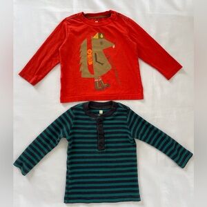 $80 Tea Collection Size 18-24 mos Long Sleeve Striped Henley Top Squirrel Scout
